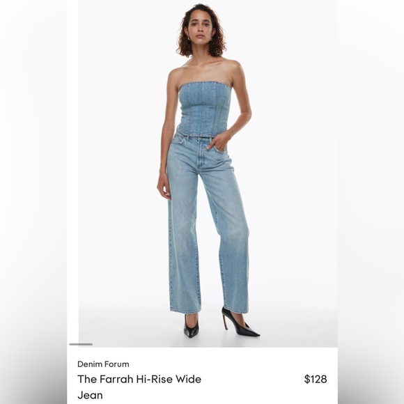 Aritzia denim forum The Farrah Hi-Rise Wide Leg Jean light blue size 23, 28L - Picture 5 of 11